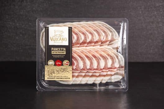 Pancetta geschnitten